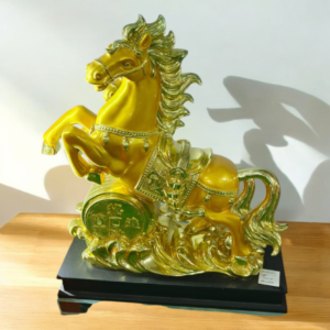 Coin Horse Gold Plated, 22.5 Inch, Decorative Showpiece - 57 cm