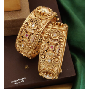 Antique Gold Single Kada bangle 2pc